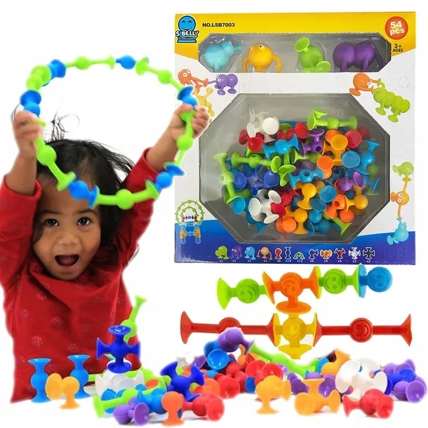 

Przyssawki Klocki Konstrukcje Pop Klik Edu 54 szt