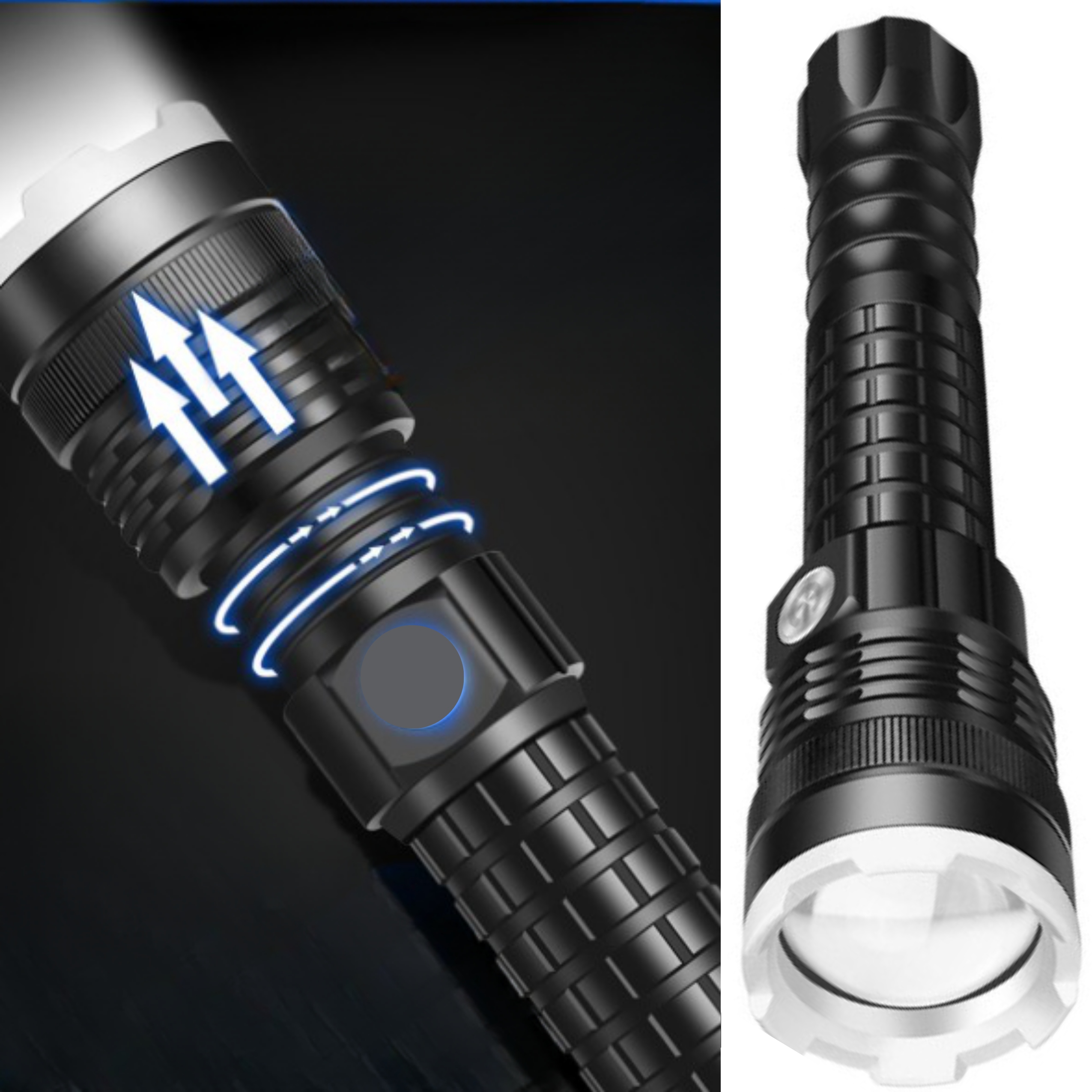 MOCNA LATARKA TAKTYCZNA LED XHP90 ZOOM WOJSKOWA CREE SZPERACZ AKUMULATOROWA Marka Eddcom