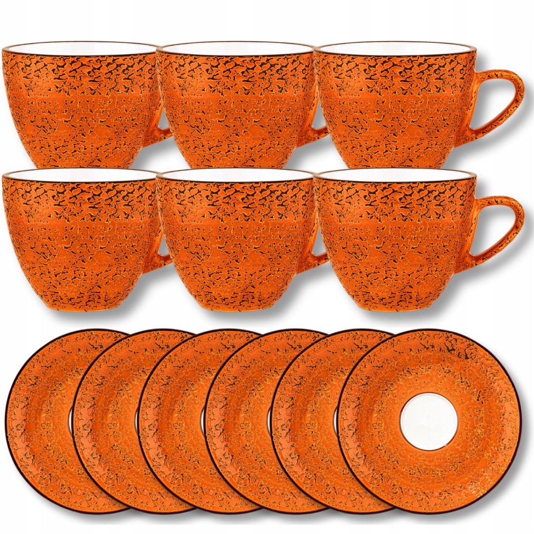 Šálka 300 ml s podšálkou 15 cm Wilmax porcelánová oranžová sada