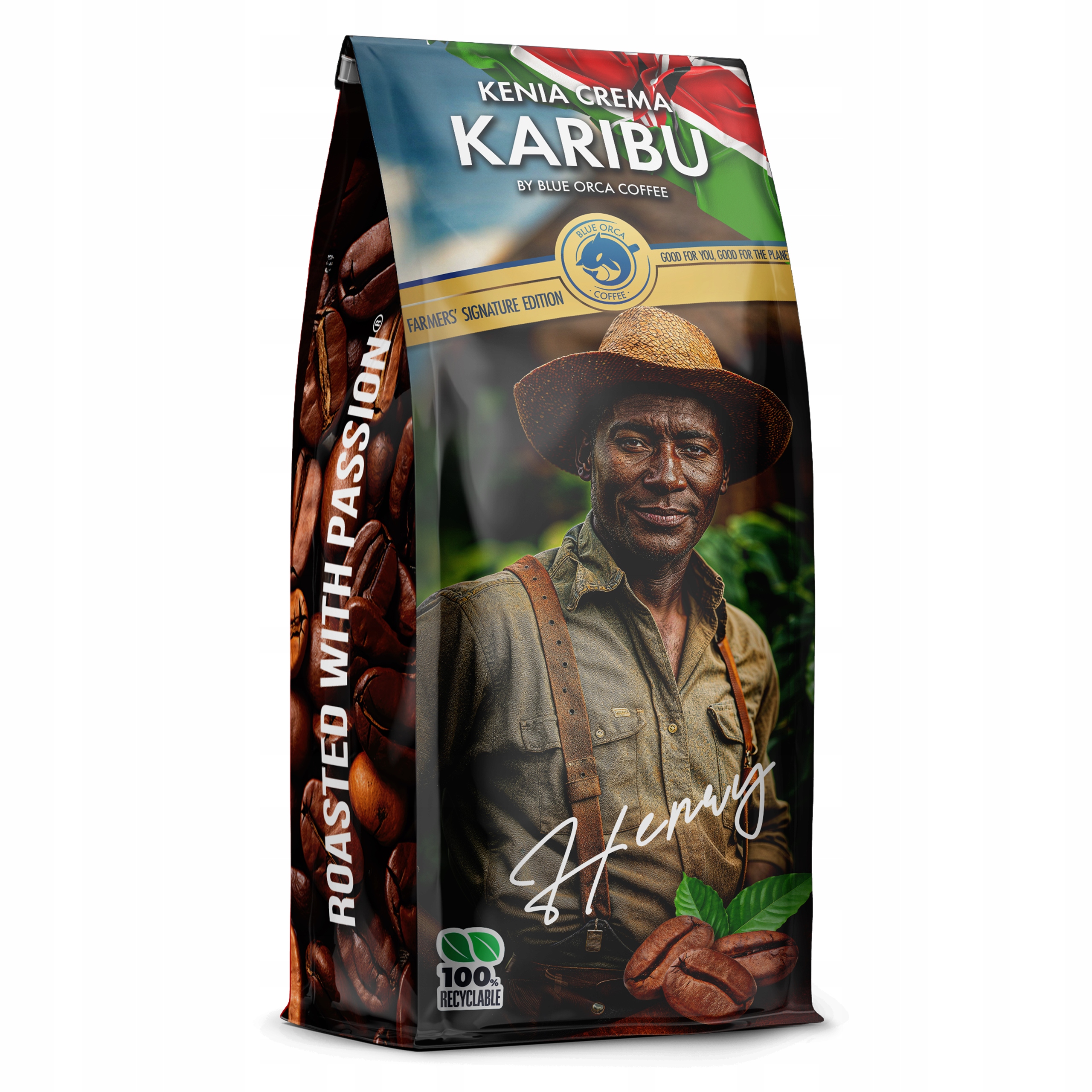 Levně Kenia Caribu Crema Káva 1kg Farmers Limited Edition Blue Orca