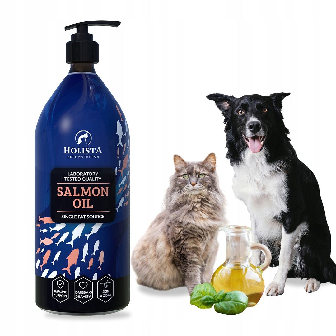 Holista Olej z Łososia Atlantyckiego Salmon Oil dla Psa Kota 1000ml