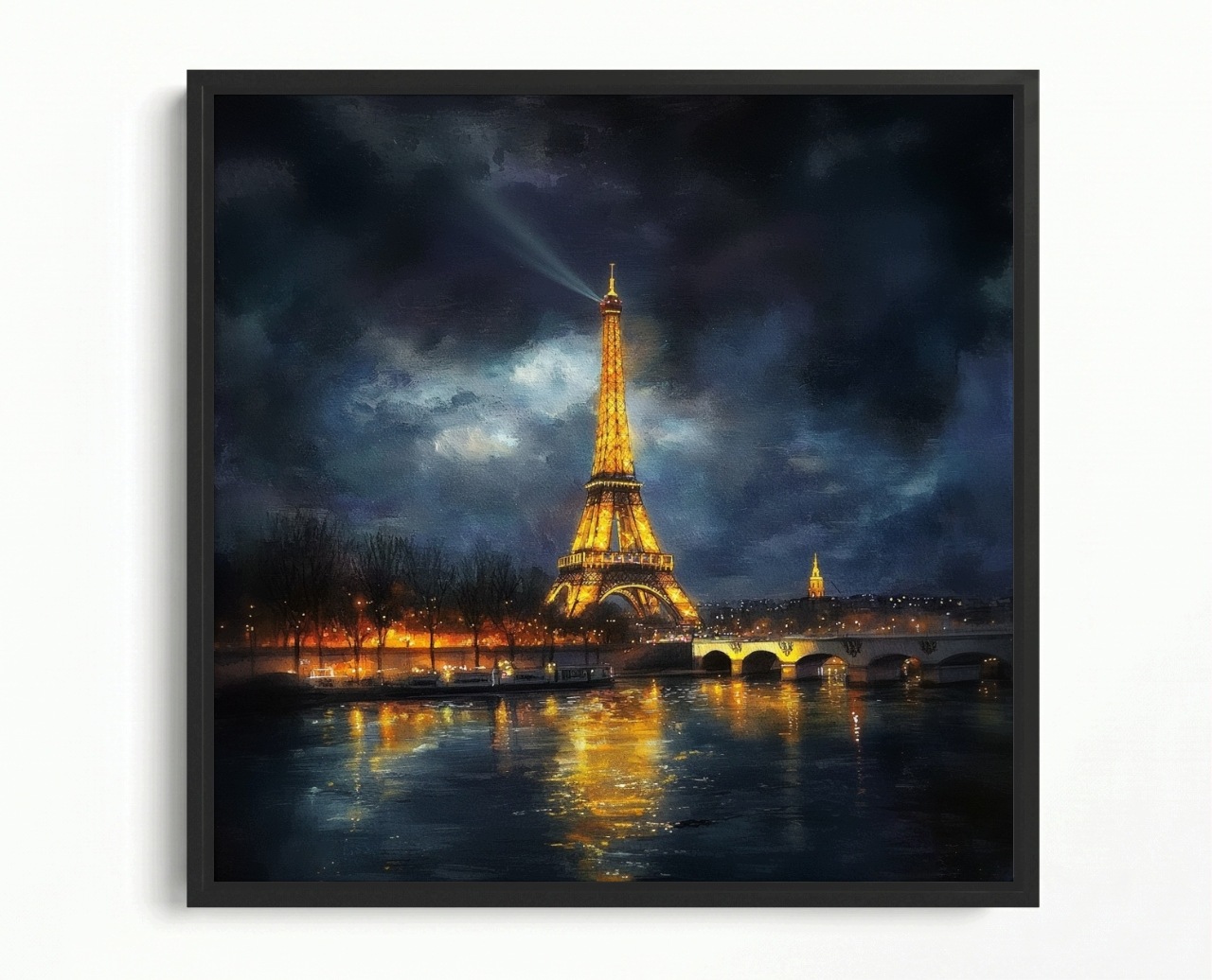Obraz Rama American Box Francúzsko Paríž Mesto Večer Eiffelova Veža 60x60