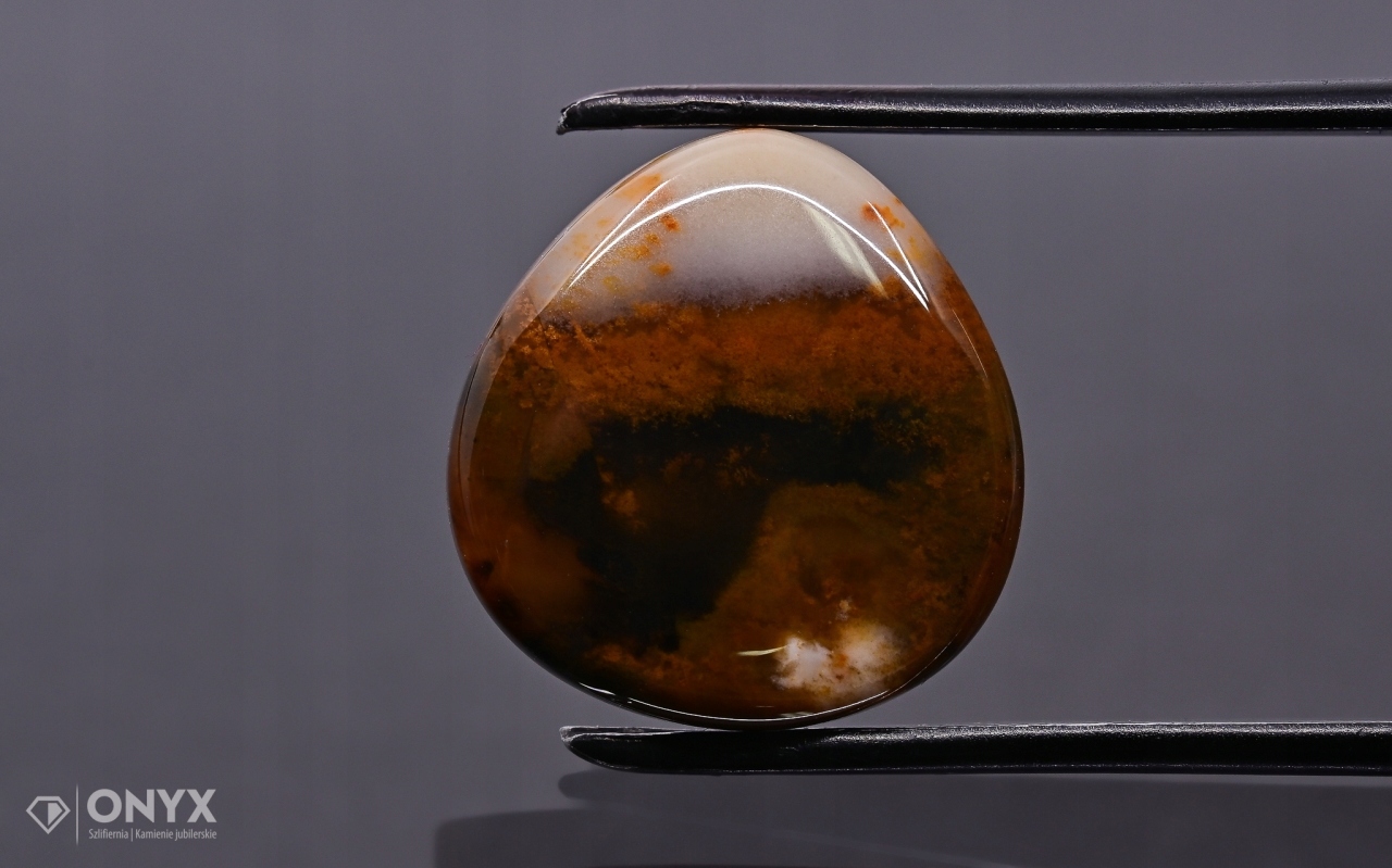 Dendritový achát z Kazachstánu konvexní dlaždice nere