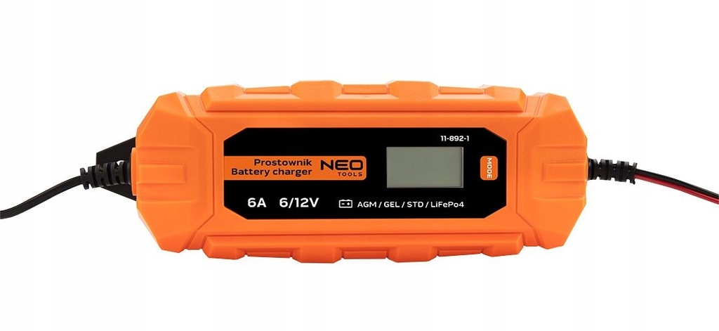 PROSTOWNIK AUTOMATYCZNY 6A/100W,3-150AH DO AGM/GEL 11-892-1 NEO TOOLS Natężenie maksymalne 6 A