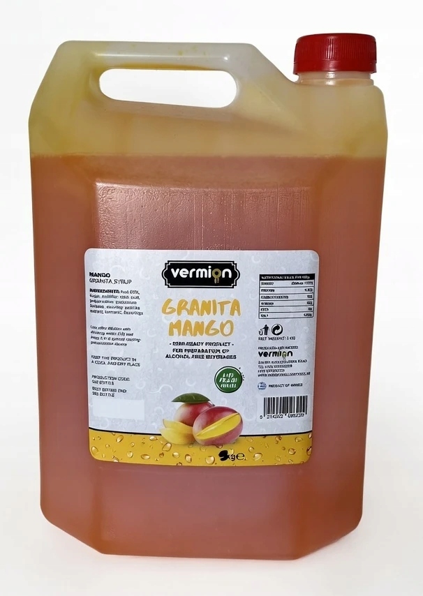 Granita Mango syrop koncentrat Vermion 65% prawdziwych owoców Mango 5kg 5l
