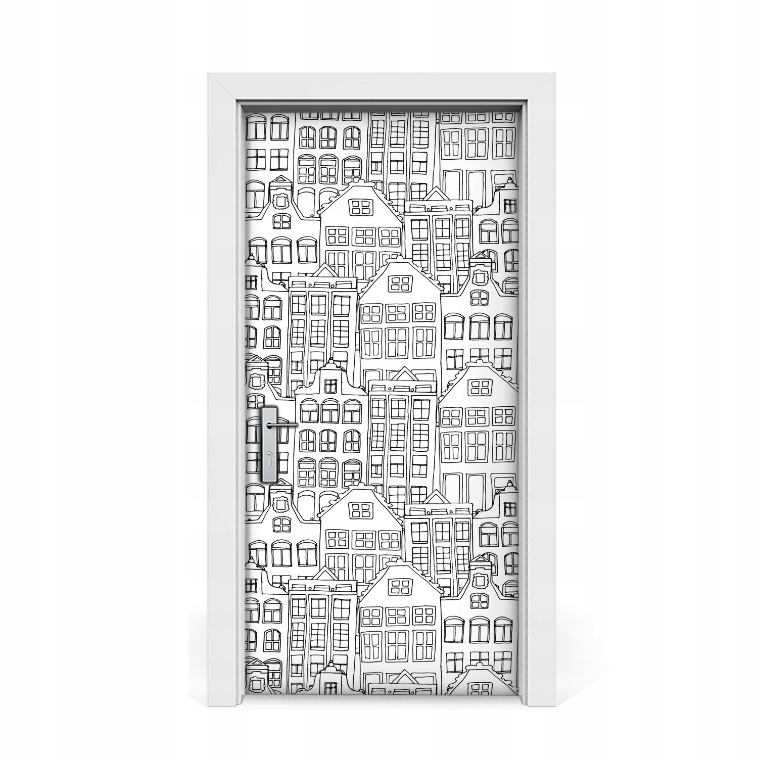 

Okleina naklejka drzwi Miasto w stylu Doodle