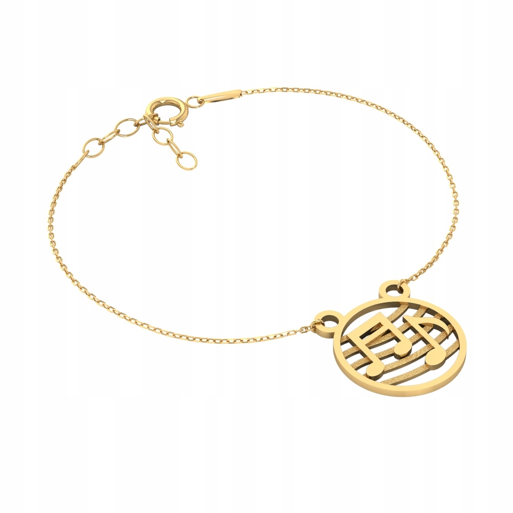 CELEBRYTKA ZŁOTA BRANSOLETKA NUTY PIĘCIOLINIA 333