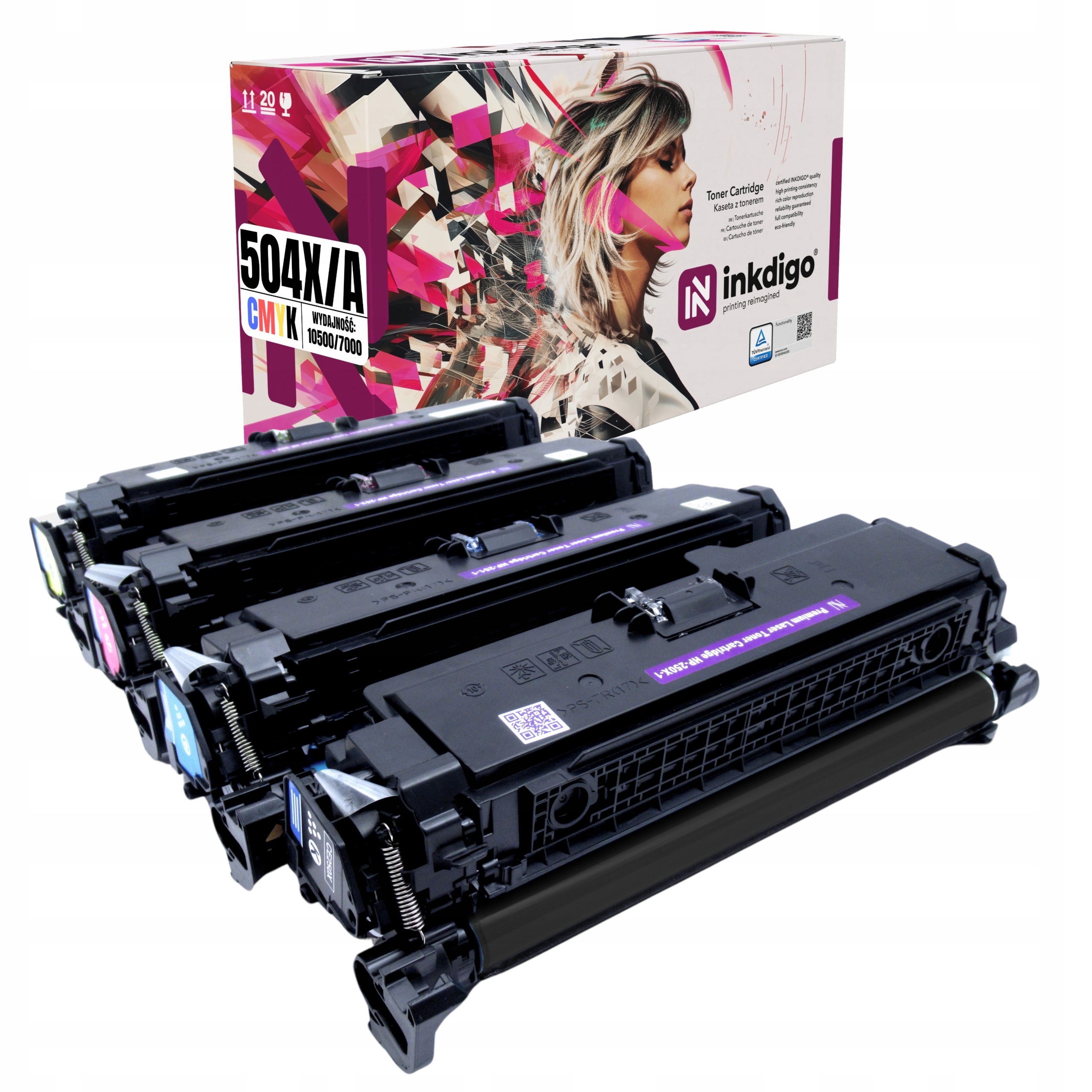 4x Toner pro Hp 504X CE250X Laserjet CM3530 CP3525