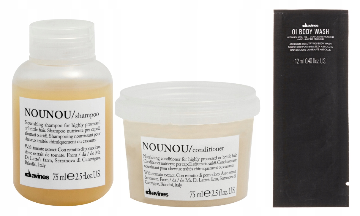 Davines Nounou kondicionér 75 Ml šampon 75 Ml sprchový gel 12 ml Bonus