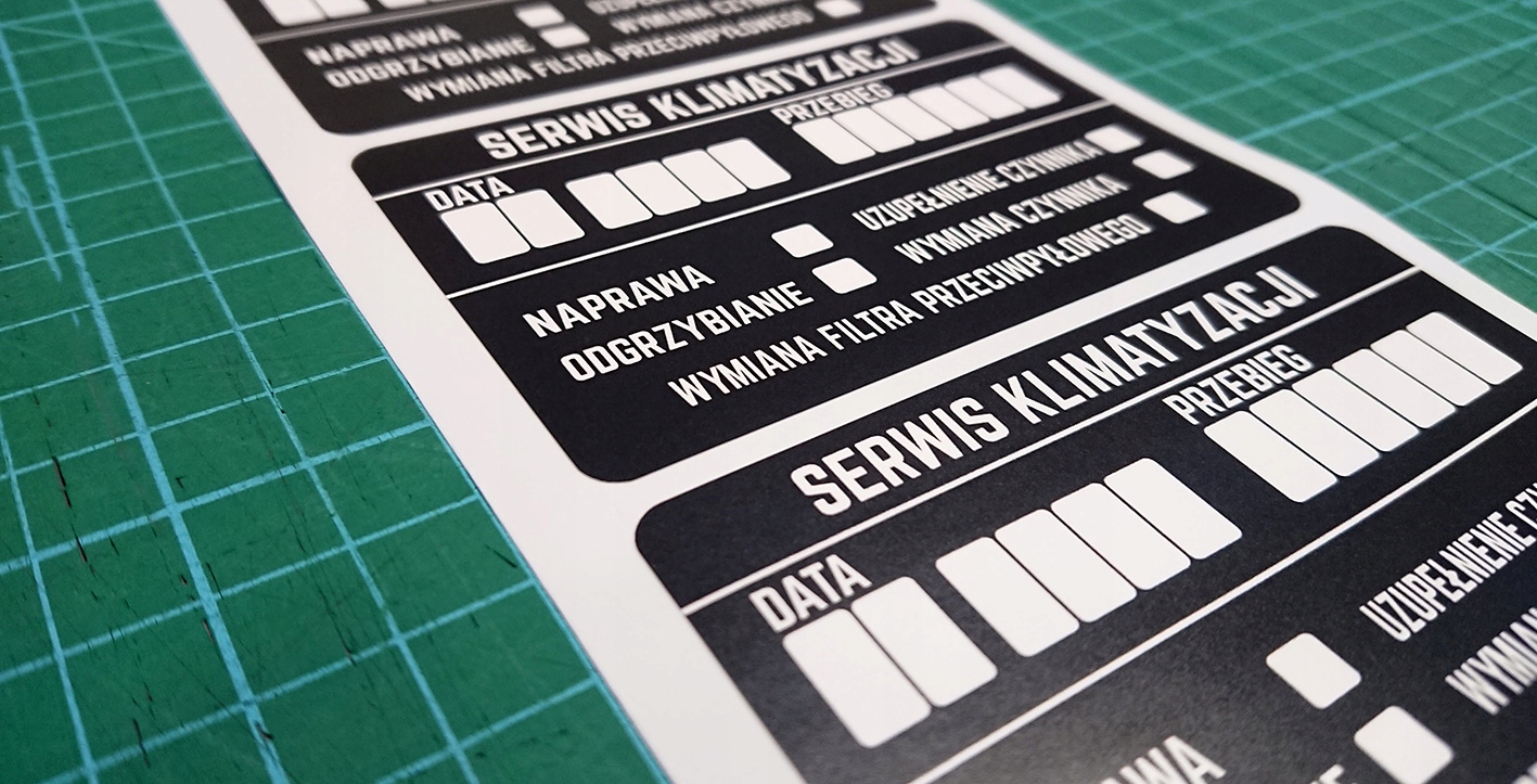 NAKLEJKI SERWISOWE 8 szt SERWIS KLIMATYZACJI 9x6cm Producent Inny