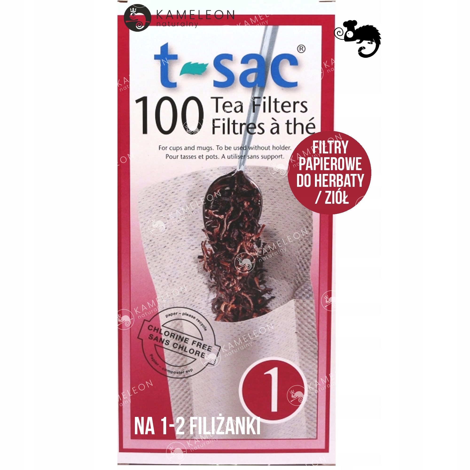 FILTRY DO HERBATY papierowe T-SAC 1 MAŁE 100szt
