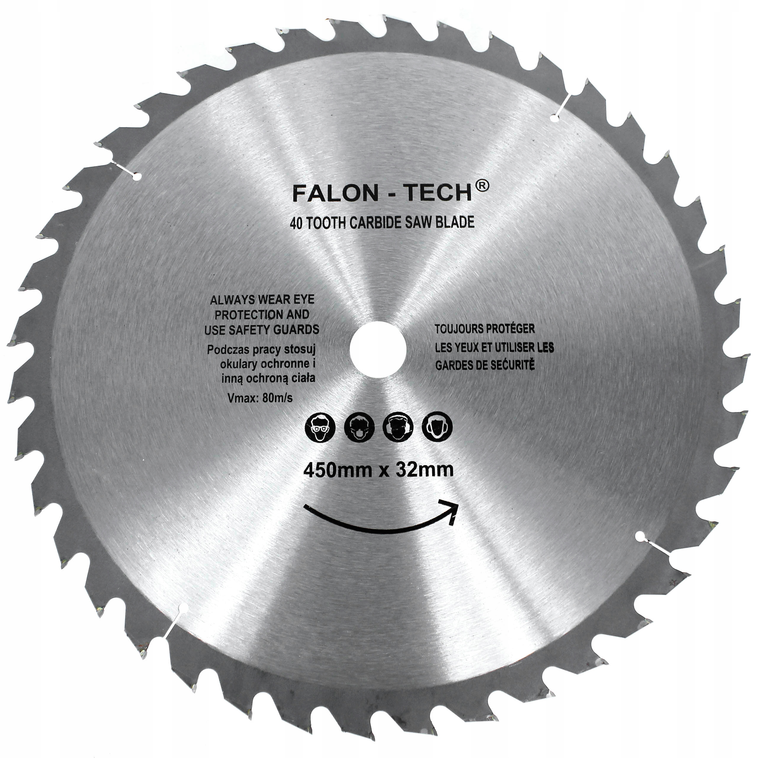 Piła Tarczowa Stalowa Zwykła Z Widią 450 x 32 T30 do drewna drzewa krajzegi