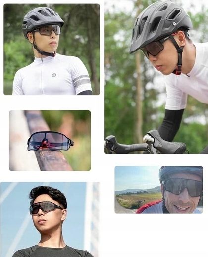 ROCKBROS OKULARY ROWEROWE SPORTOWE NA ROWER FOTOCHROMOWE UV400 FOTOCHROMEM Typ ochrony brak informacji
