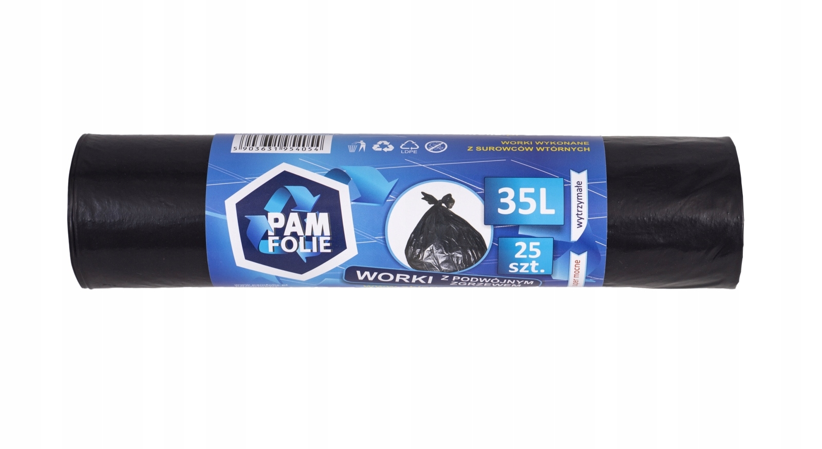 

Worki na śmieci 35L/25 szt extra mocne Pam-folie