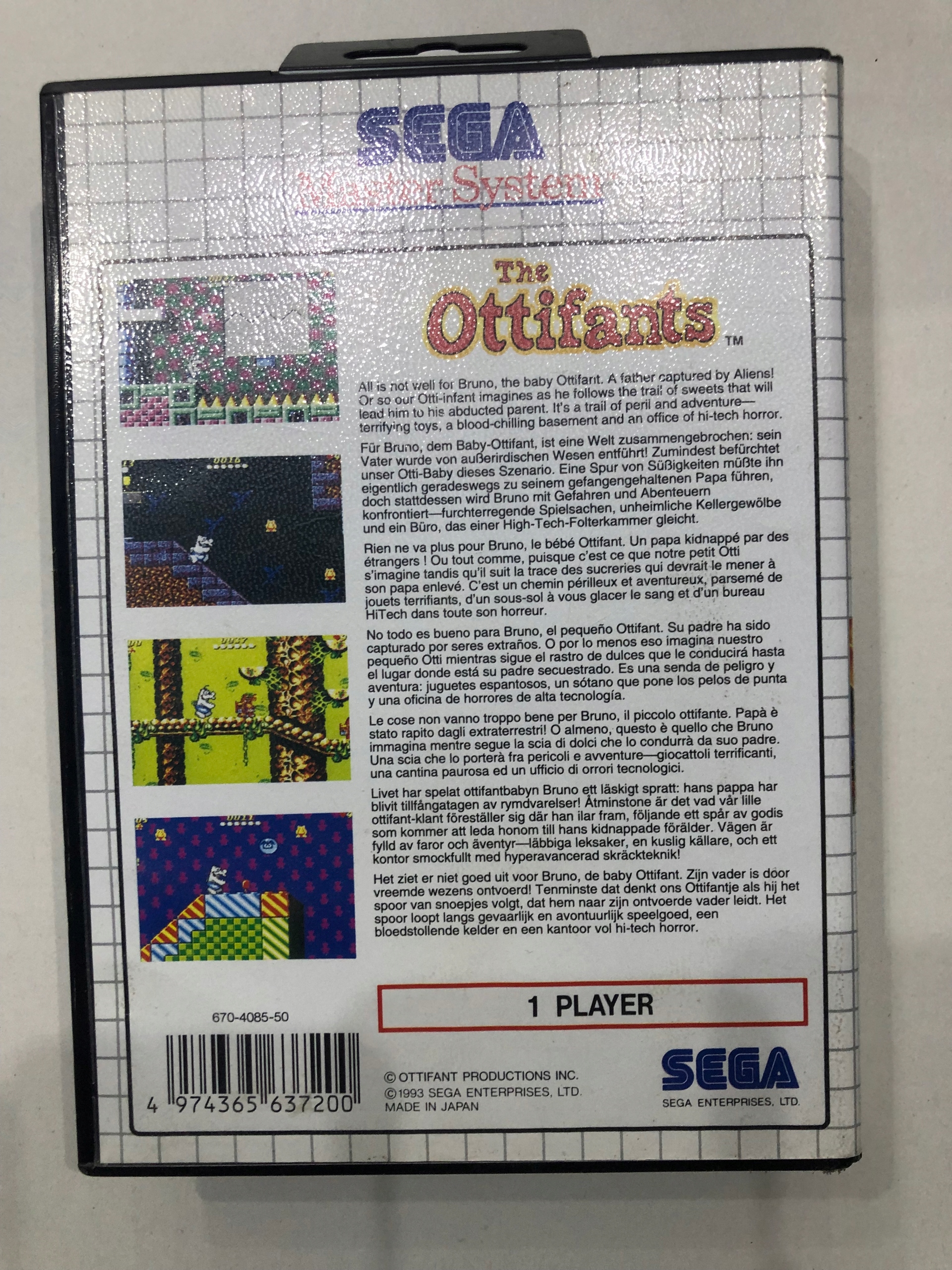 Gra Sega Master System The Ottifants Producent SEGA