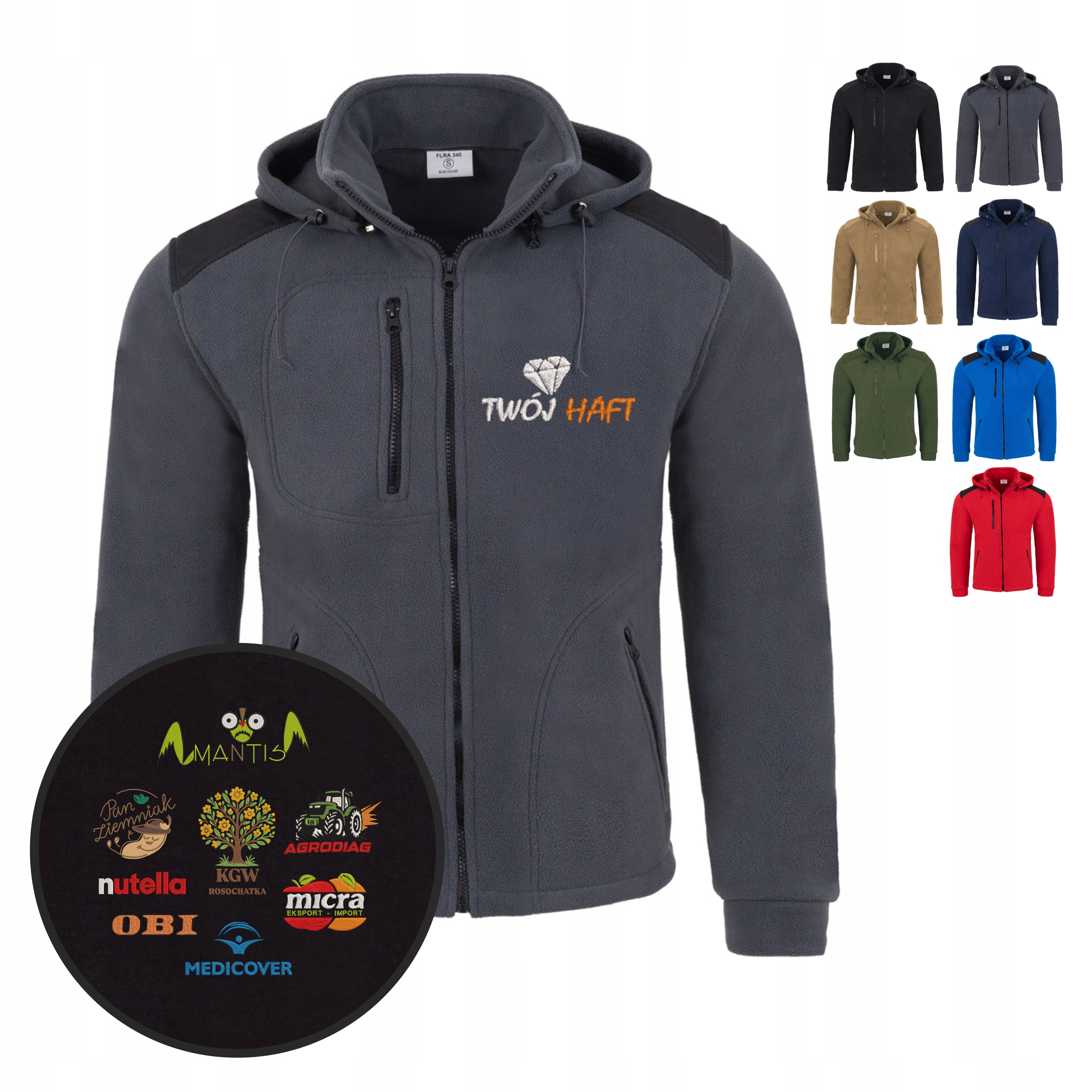 Taktický fleecová mikina s kapucí Trvalá Výšivka (ne potisk) Pánská pracovní bunda S-3XL