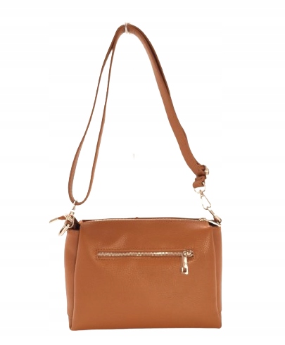 Kabelka Přes Rameno Dámská 3komorová kožená hnědá