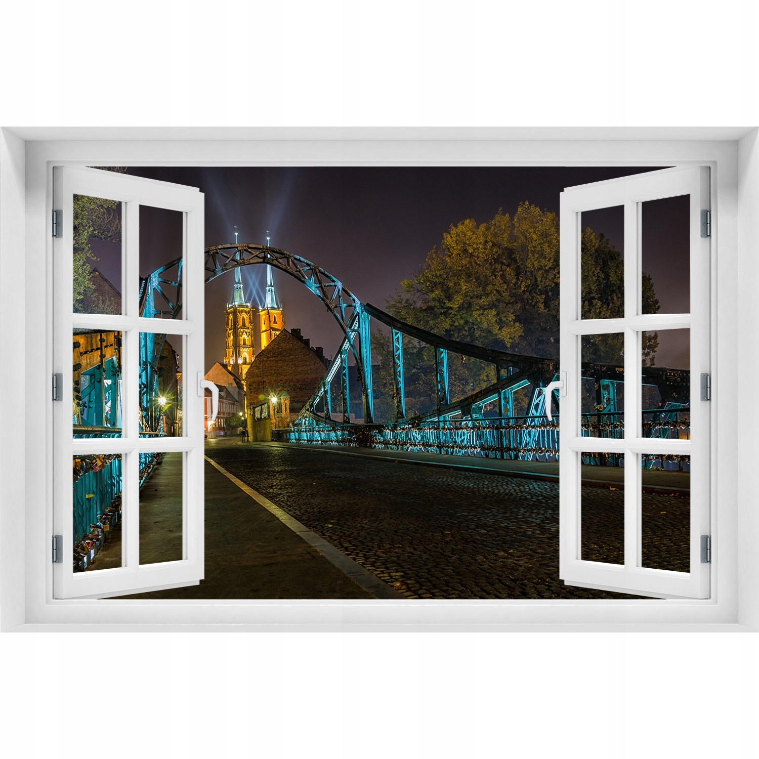 

Naklejka na ścianę 3D Okno widok Most zakochanych