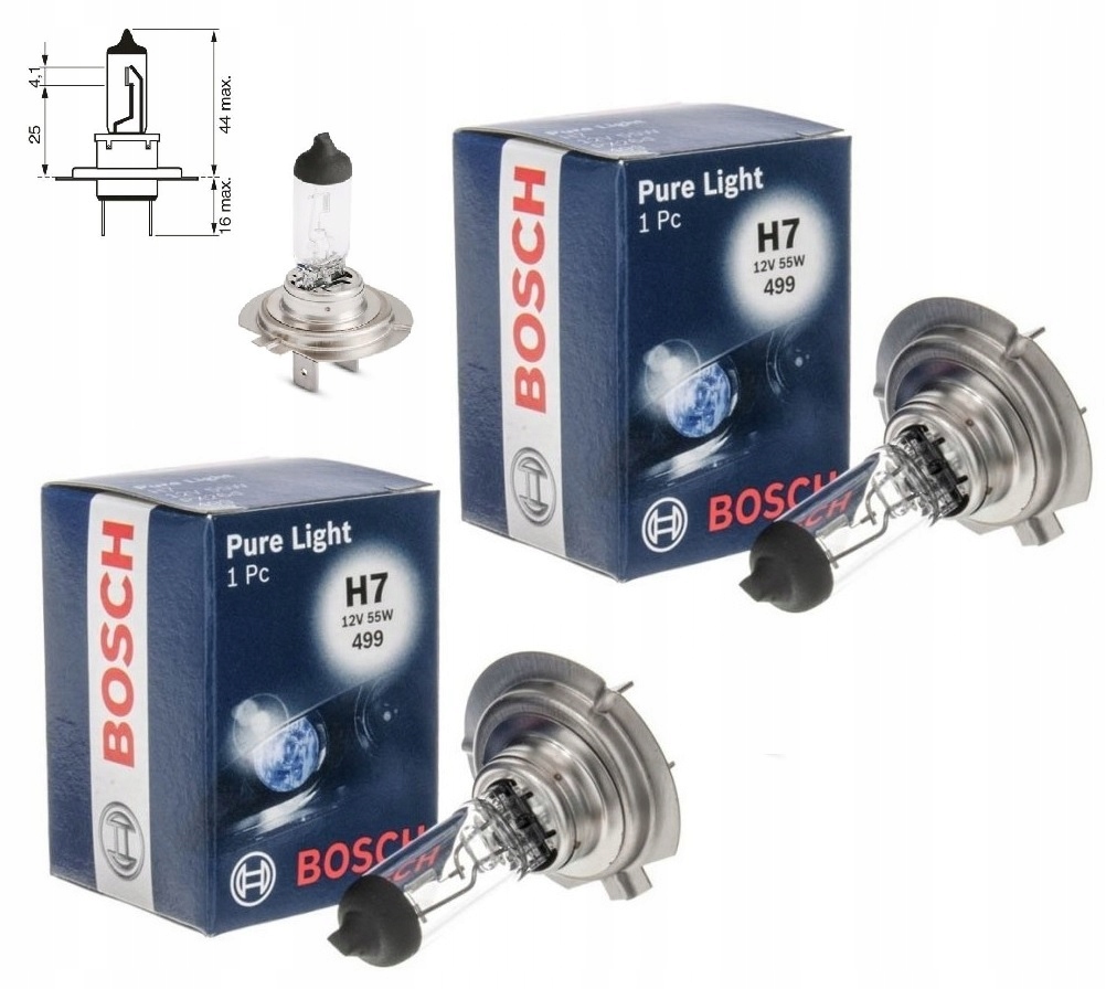 

2x Żarówka Bosch H7 55W 12V Pure Light 1987302777