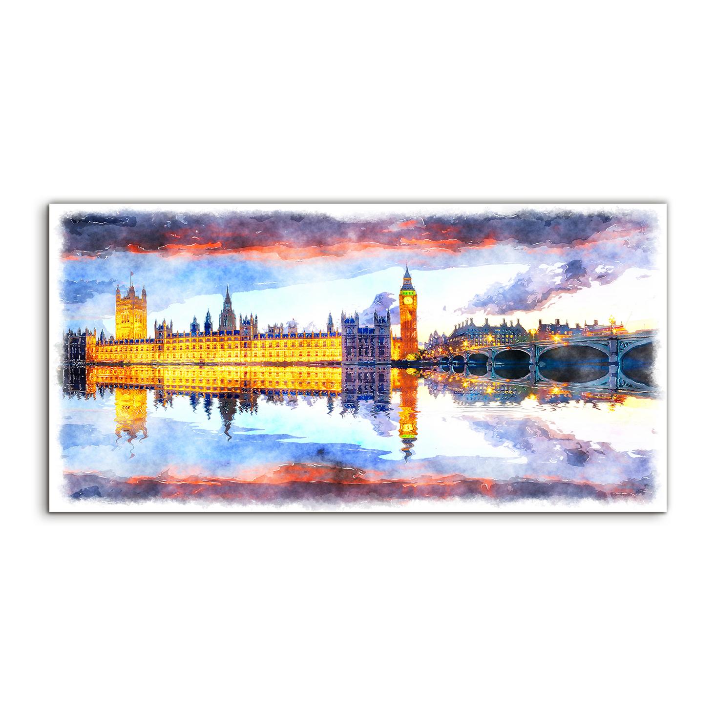 Akrylový obraz 140x70 závesný Londýn Most Rieka Uk