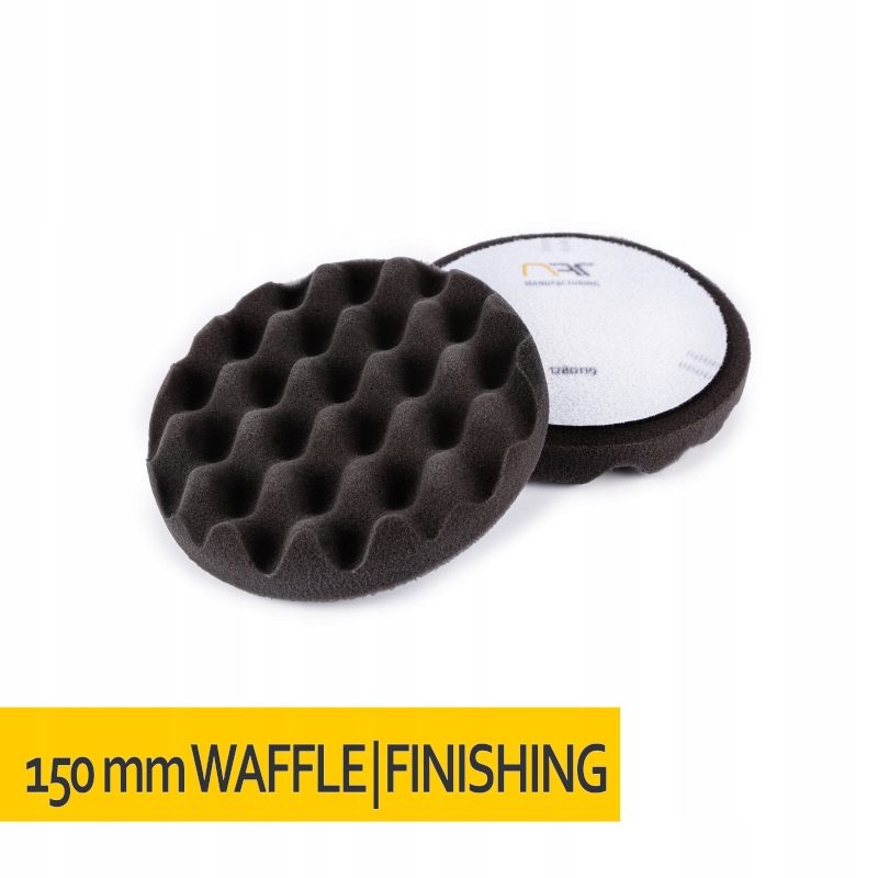 Nat gąbka polerska Czarna 150mm Karbowana miękka Finish wykończeniowa