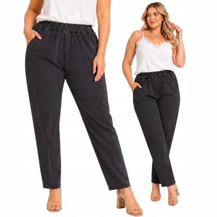 Džínové kalhoty elastické s gumou Viskóza Kapsy 46 48 3XL 4XL