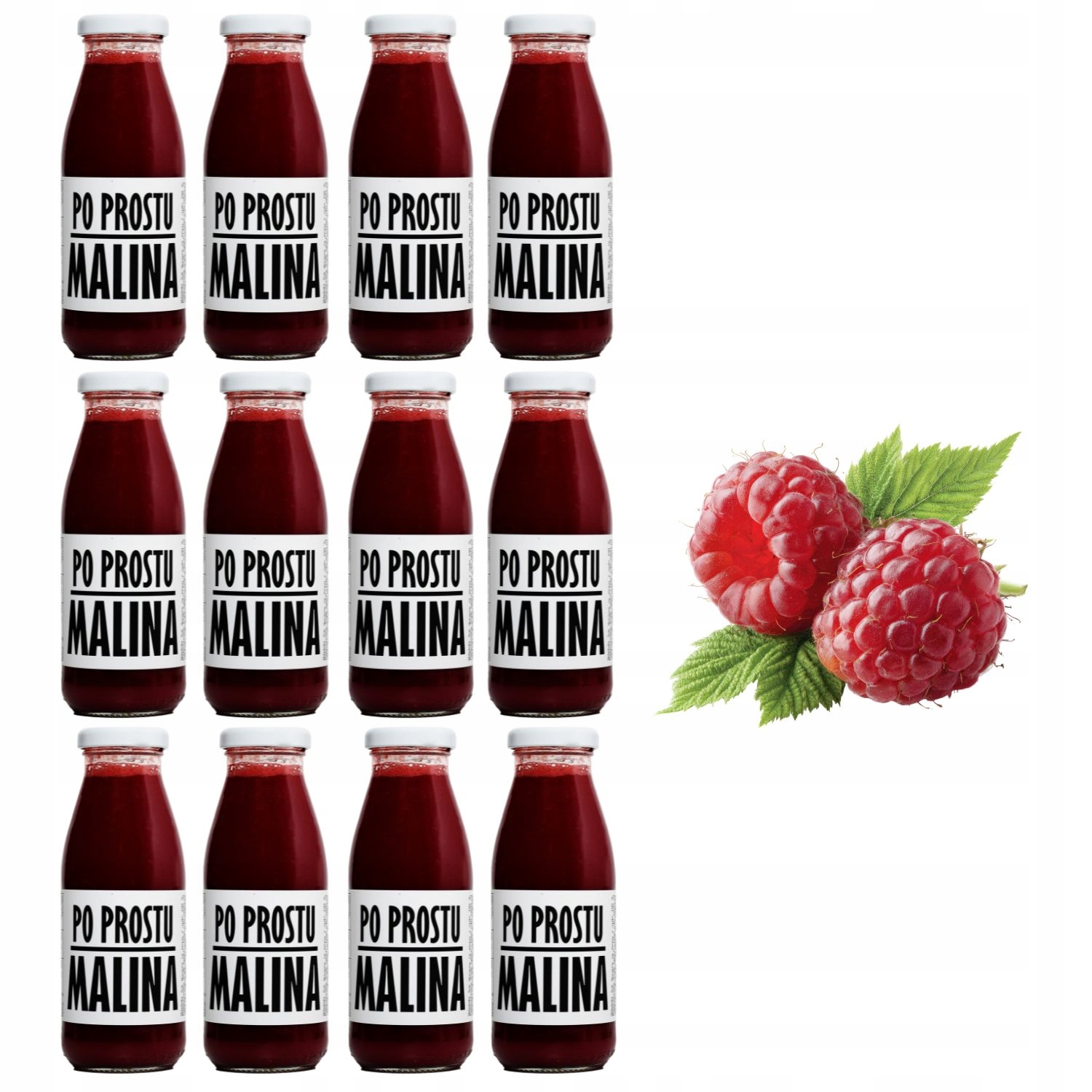 sok malina 100% tłoczony z malin malinowy Nfc 12x250ml do drinków tłoczony
