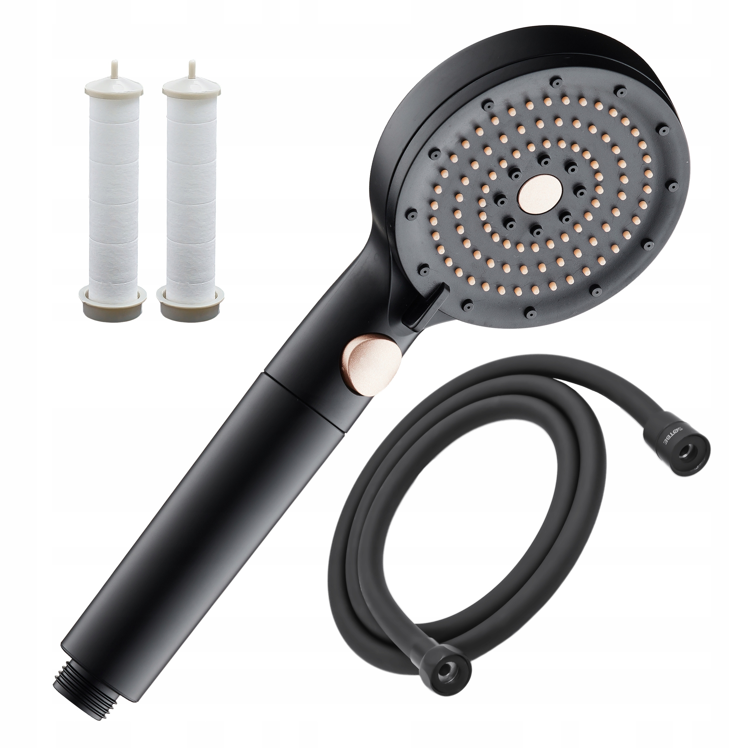 Sprchový set Černá Úsporná sprchová hlavice s filtrem Hadice 150 cm Sotbe