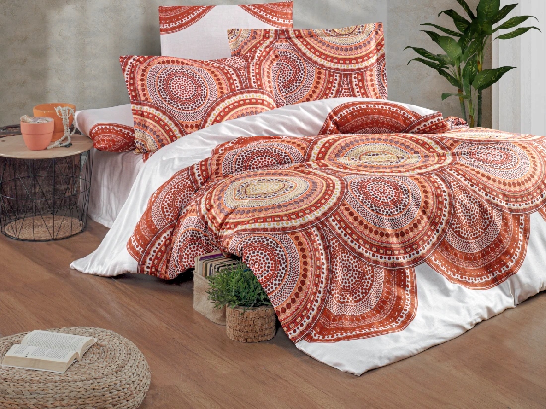 Francúzske obliečky Satén 220x200, 70x90 cm, Inferno natur