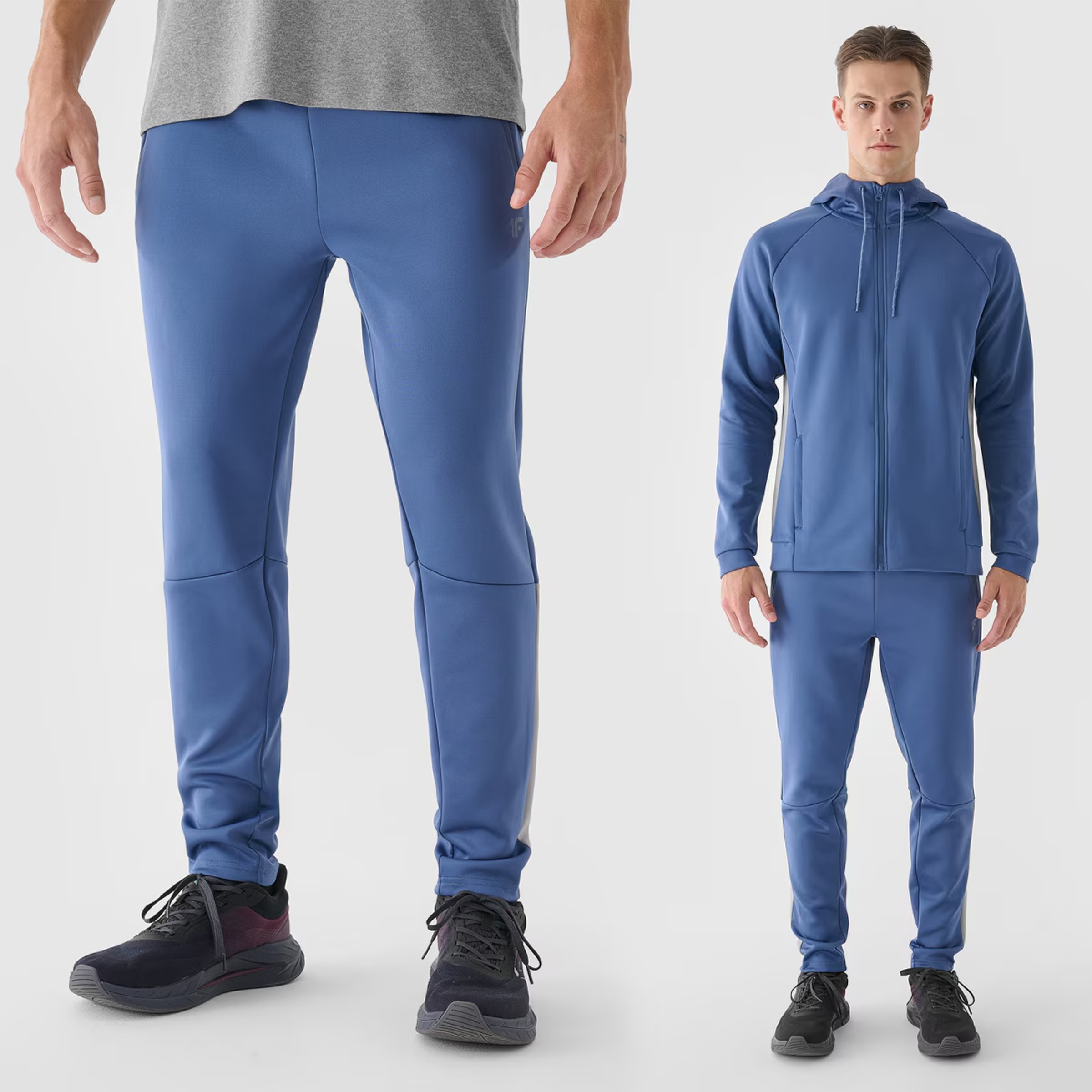Spodnie Męskie 4F Sportowe Szybkoschnące Treningowe Dresy Niebieskie XXL