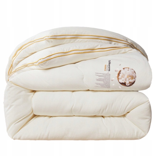 Hodvábna prikrývka 150 x 200 cm s výplňou 100 % morušový Hodváb celoročná, biela