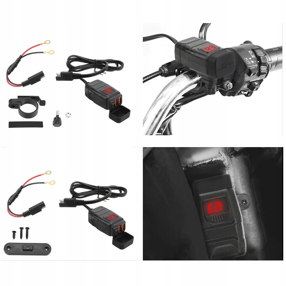 GNIAZDO ŁADOWARKA QC 3.0 2x USB NA SKUTER MOTOCYKL Producent ME Premium