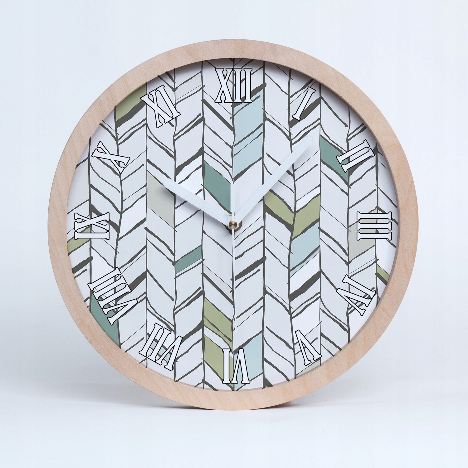 

Cichy drewno zegar na ścianę jodełka wzór fi 30 cm