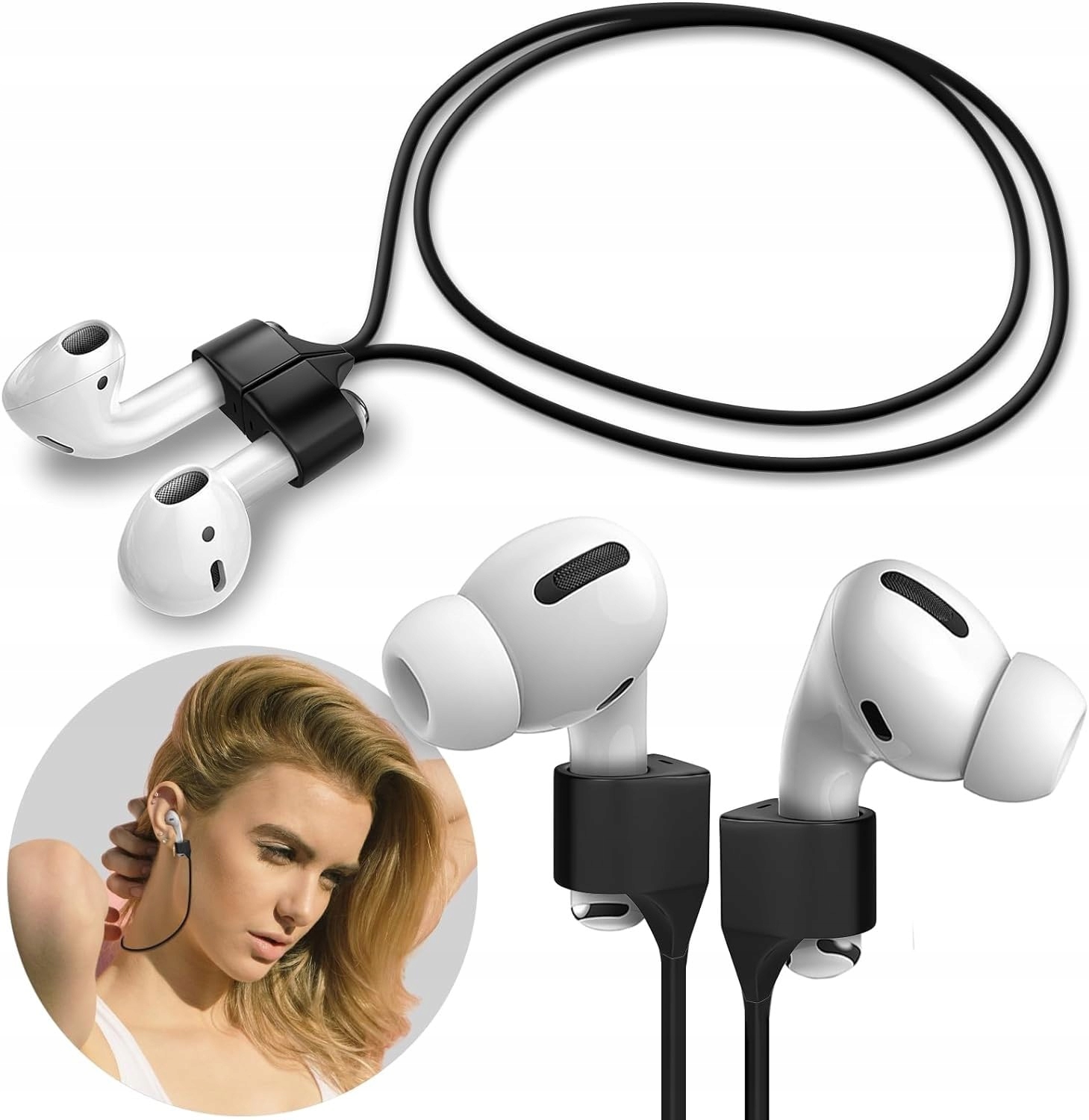 LINKA MAGNETYCZNA Phoneo PASEK na SZYJĘ UCHWYT do AirPods FreeBuds