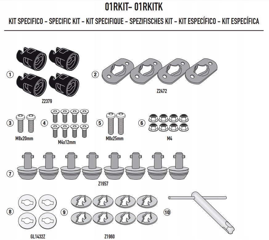 GIVI ZESTAW RAPID RELEASE DO STELAŻY BOCZNYCH - HONDA