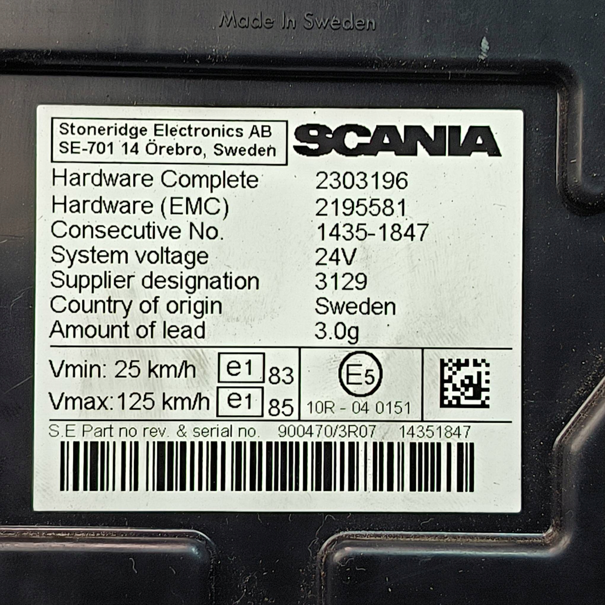 dials clock 2303196 SCANIA R490