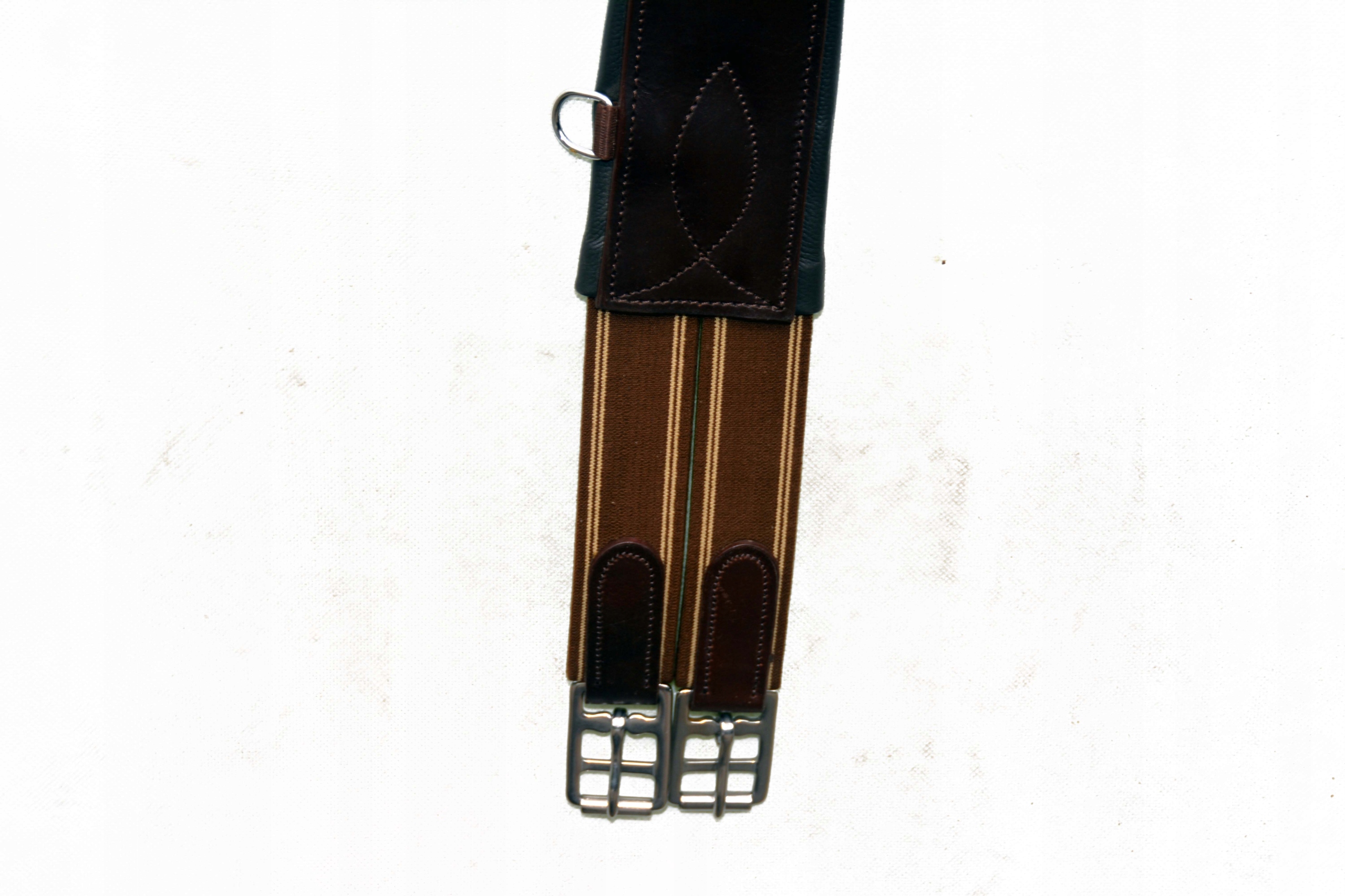 POPRĘG SKÓRZANY Z GUMAMI 115 CM BRĄZOWY Model POPRĘG