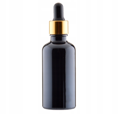 

Butelka Szklana 50ML Z Pipetą Złoto-czarną