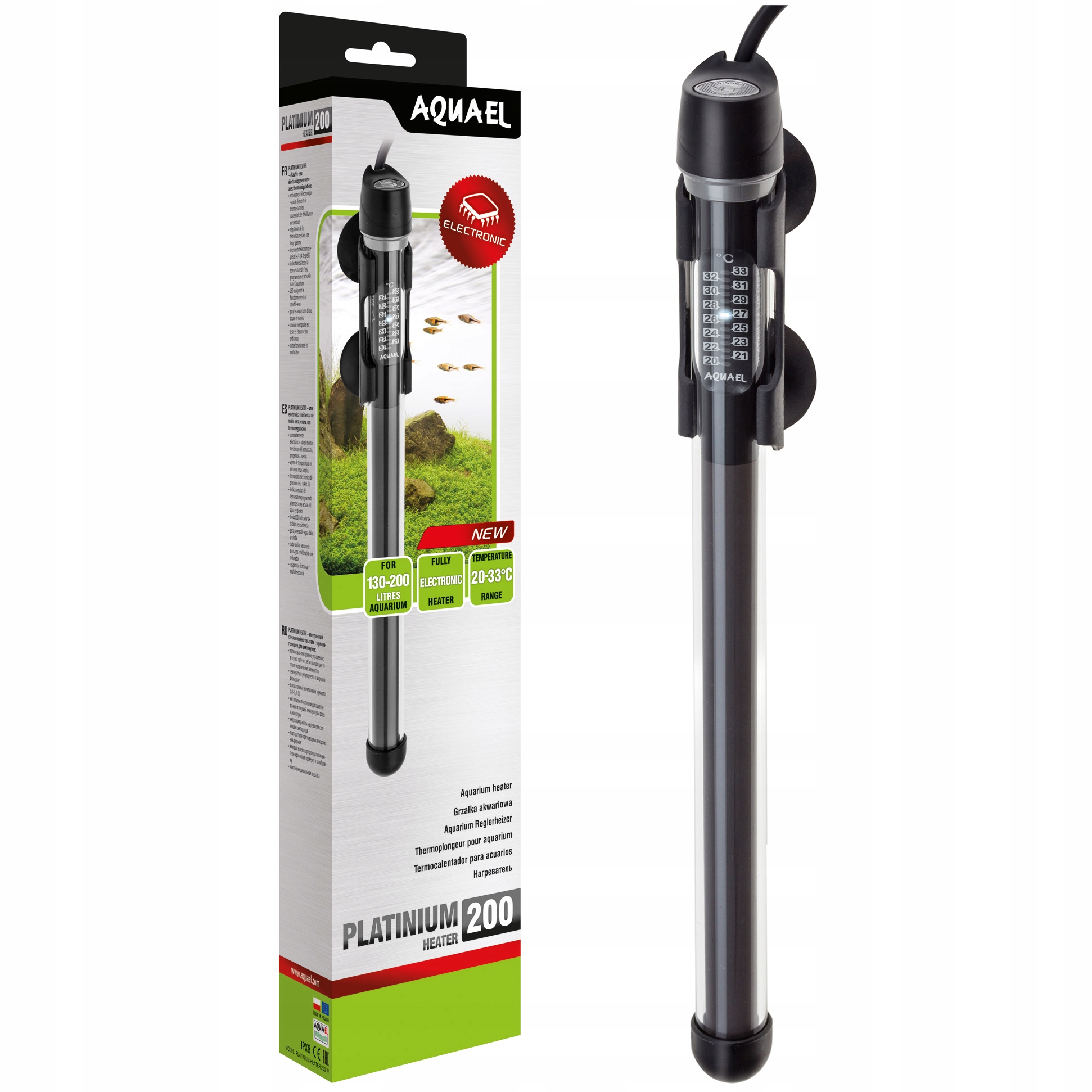 Aquael Platinium Heater 200W grzałka do akwarium-Zdjęcie-0