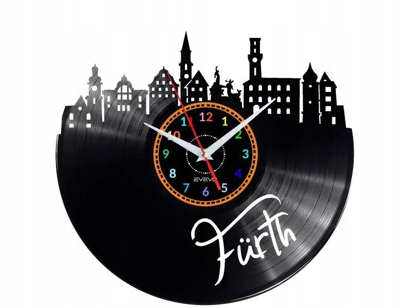 Furth Dekorativní Nástěnné Hodiny Moderní Vinylová Deska Jako Dárek