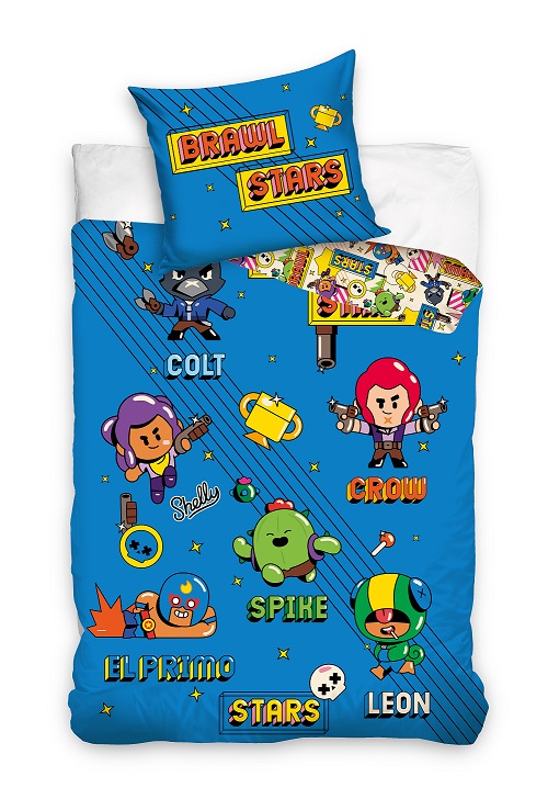 POŚCIEL GRA BRAWL STARS 140x200 CM DZIECIĘCA SPIKE LEON CROW 100% BAWEŁNA
