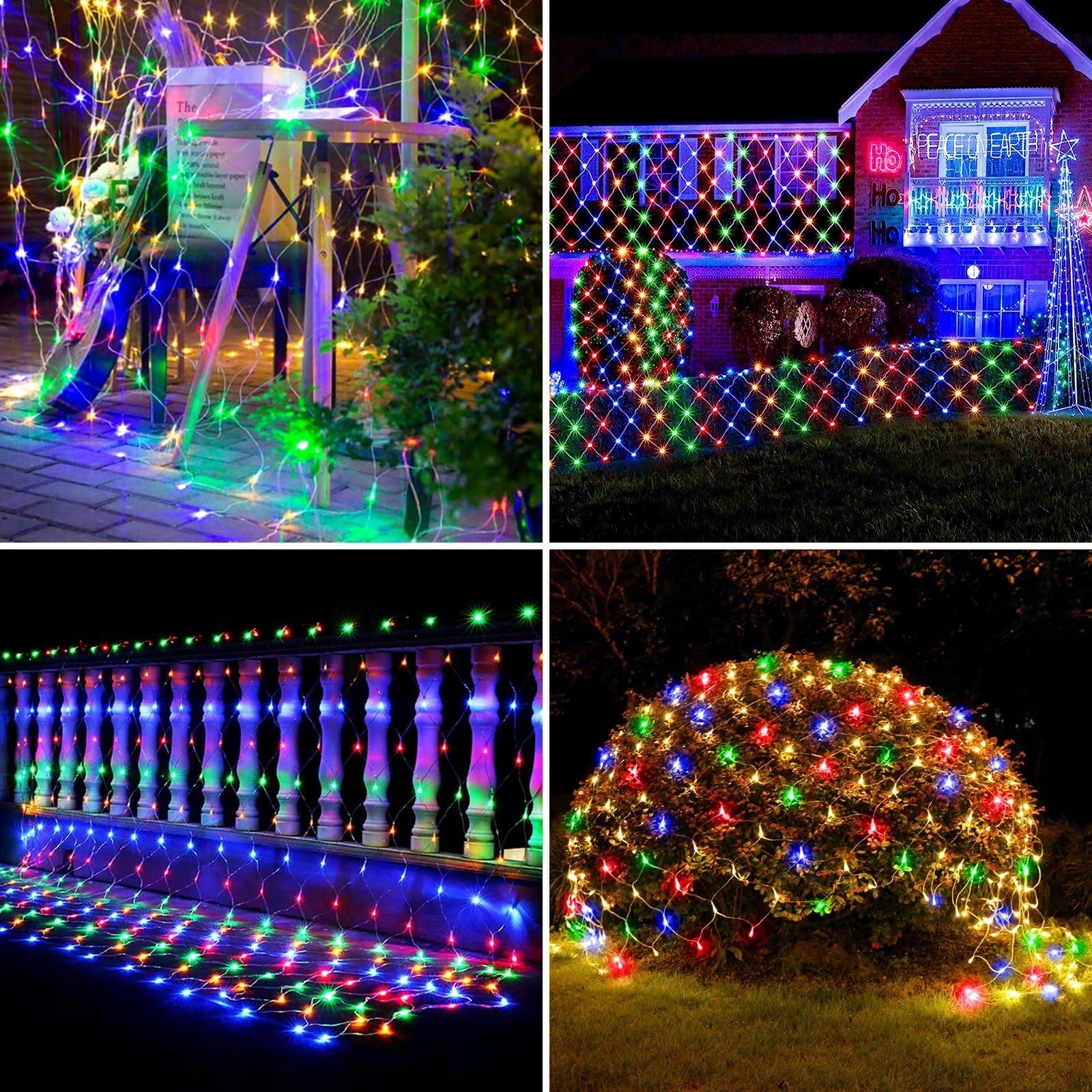 GHONLZIN SOLARNE LAMPKI GIRLANDA SIATKA ŚWIETLNA 8 TRYBÓW WODOODPORNE 1,5M — miniatura 6