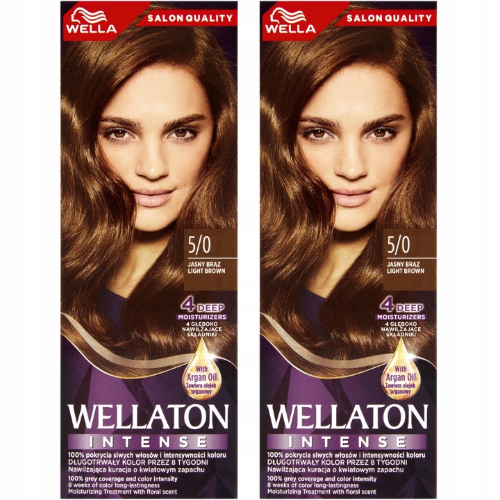 Wellaton Intense Farba na vlasy 5/0 Svetlo hnedá s araganovým olejom x2