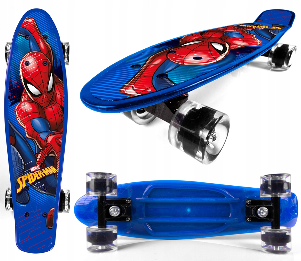 Deskorolka Deska Fiszka Mocna 55cm Spiderman Pająk Marvel