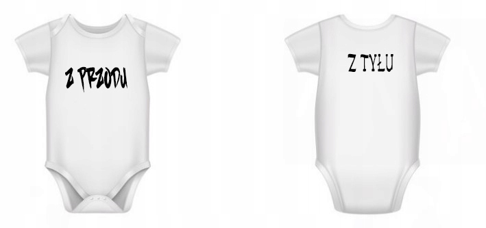 Body Dziecięce z WŁASNYM NADRUKIEM NAPISEM 12MC Zapięcie zatrzask