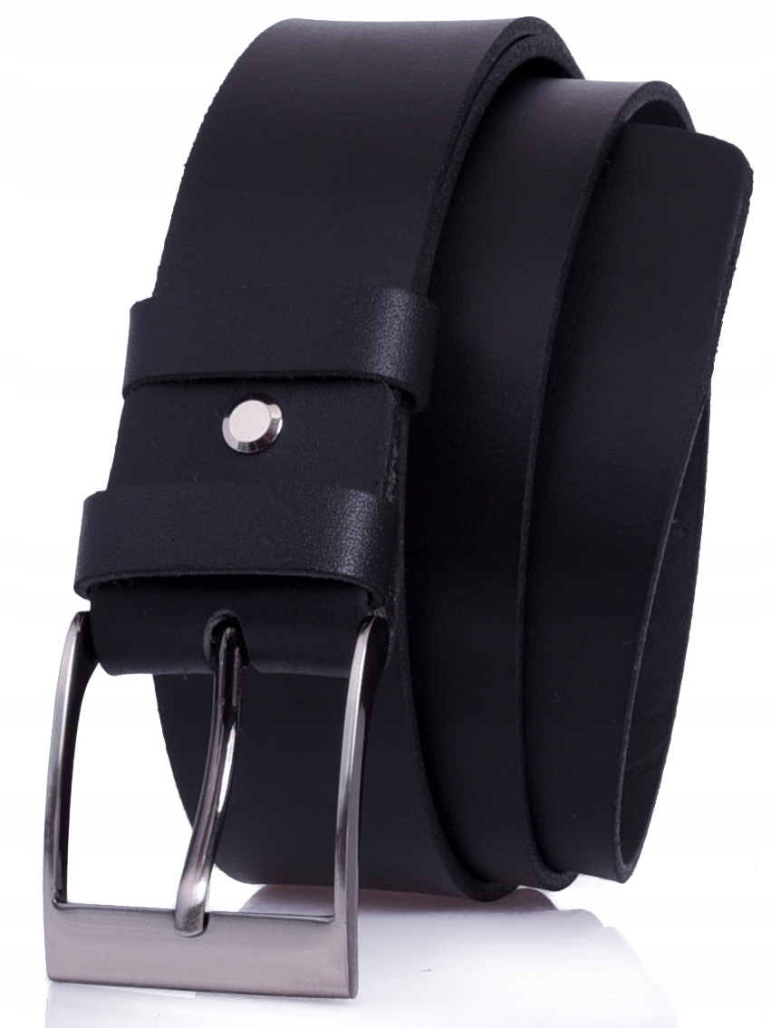 

Skórzany Pasek Męski 4cm Klasyczny Jeans Czarny