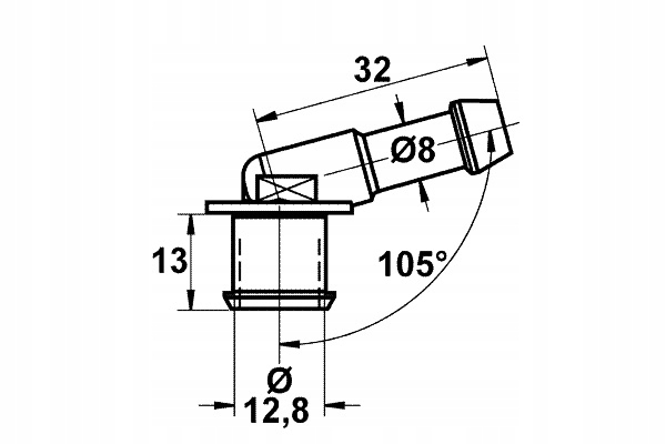 ELEMENT PRZEWODU HAMULCOWEGO DŁ. 32MM ATE Marka ATE