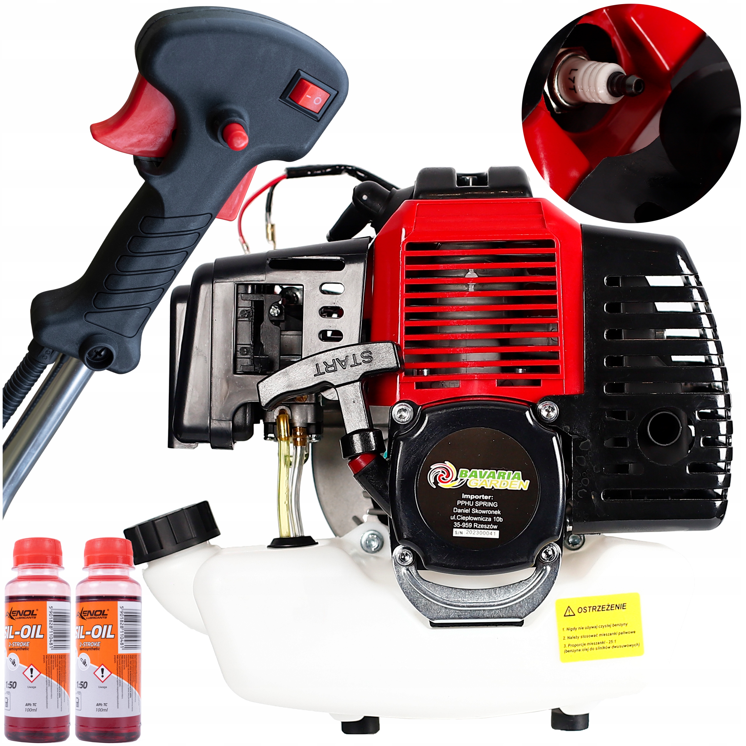 SILNIK DO KOSY SPALINOWEJ KOSA + OLEJ 200ML RĄCZKA KOSIARKA PODKASZARKA