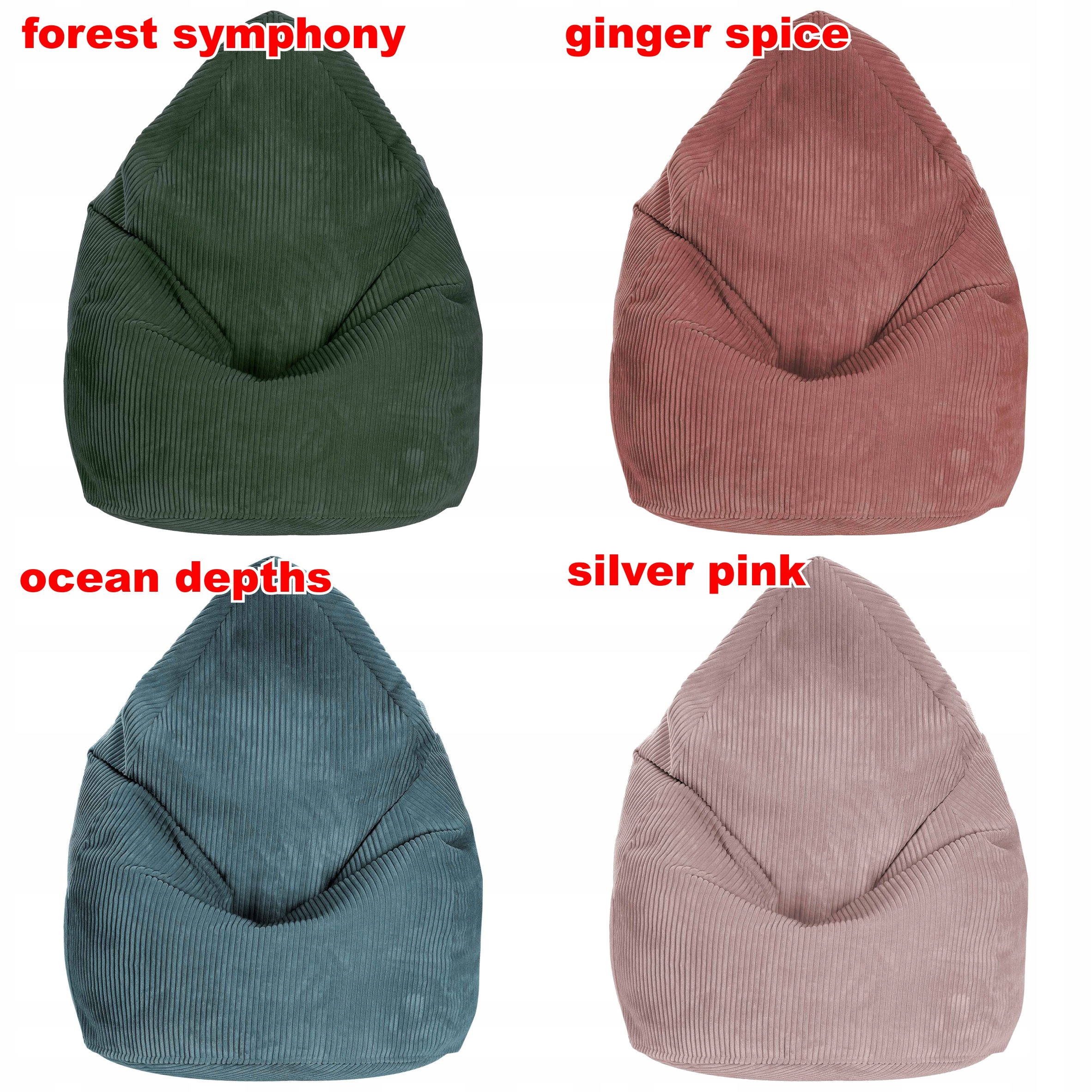 Pufa Sztruks Worek Sako XXL Producent Dark Olive Podnóżek Gratis Prezent Szerokość mebla 80 cm