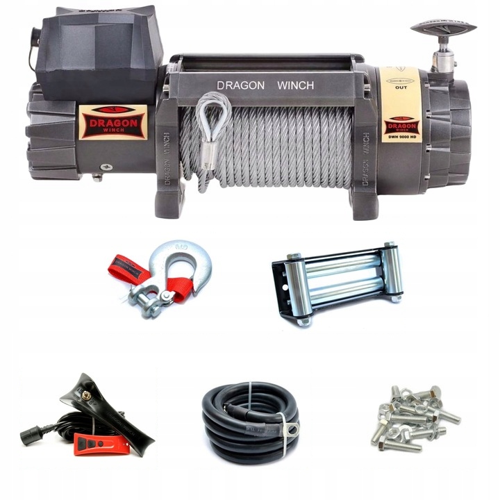 Dragon Winch Navijak Dwh 9000 Hd oceľový 4,1T 12V 28m Off Road 4x4